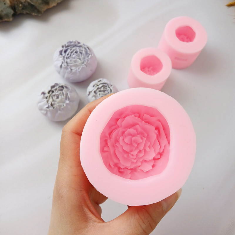 قالب شمع کوشا مدل رز پیونی مجموعه 3 تایی