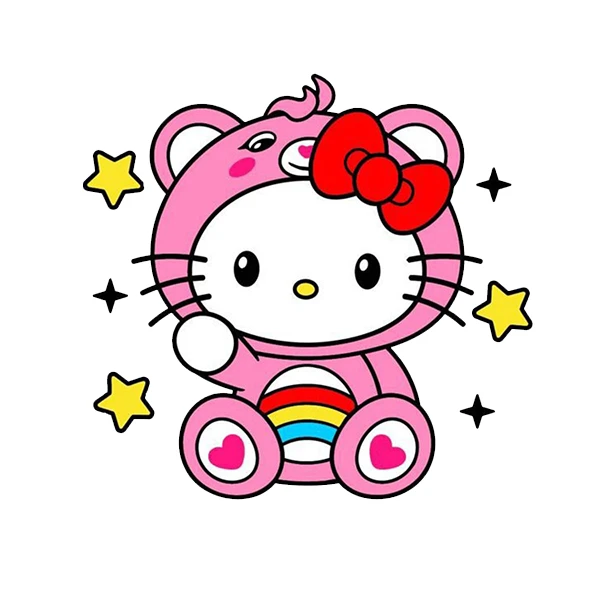 استیکر پارچه و لباس پاد آفرین طرح کیتی کد 401