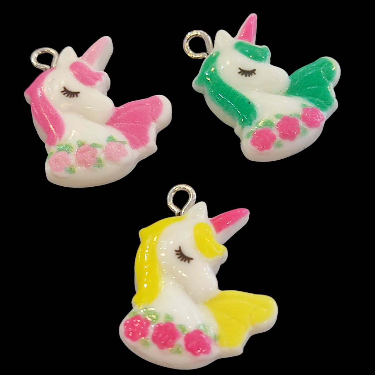 آویز گردنبند بچگانه مدل اسب تک شاخ بسته 6 عددی