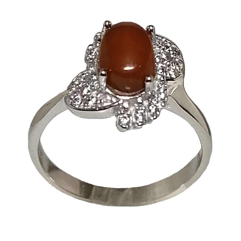 انگشتر نقره زنانه مدل عقیق یمنی YW4153