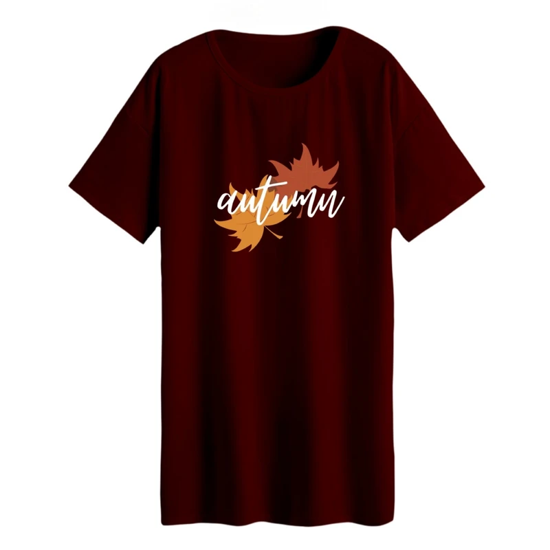 تی شرت لانگ زنانه مدل پاییز کد 03 رنگ زرشکی