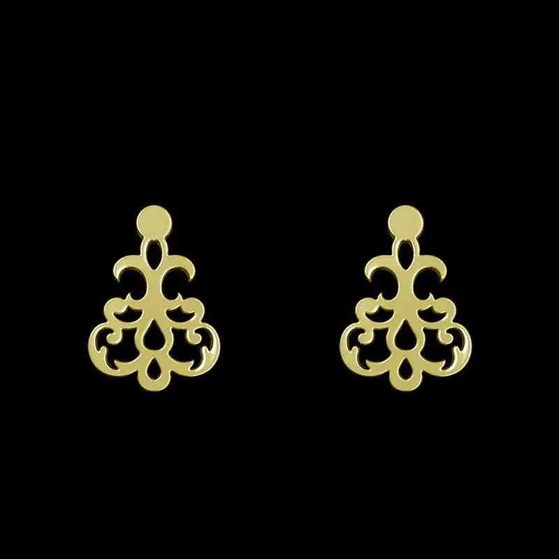 گوشواره طلا 18 عیار زنانه مدوپد مدل اسلیمی کد GA1-15283