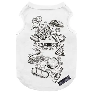 لباس سگ و گربه 27 طرح Pizza & Burger کد MH267 سایز M