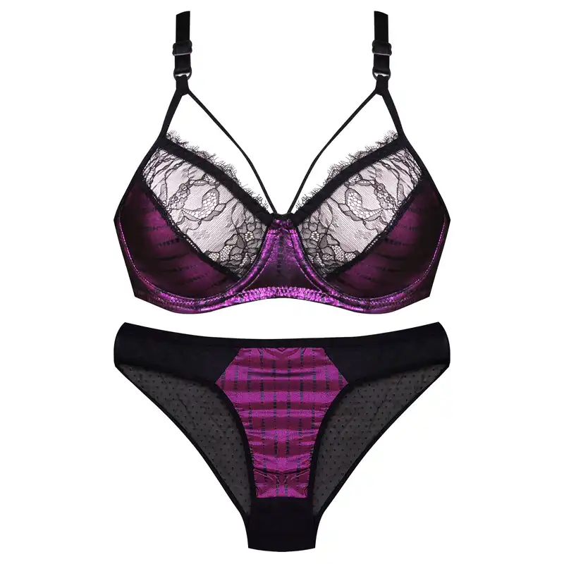 ست شورت و سوتین زنانه کارنا رز مدل فنردار کد 3391 رنگ بادمجانی