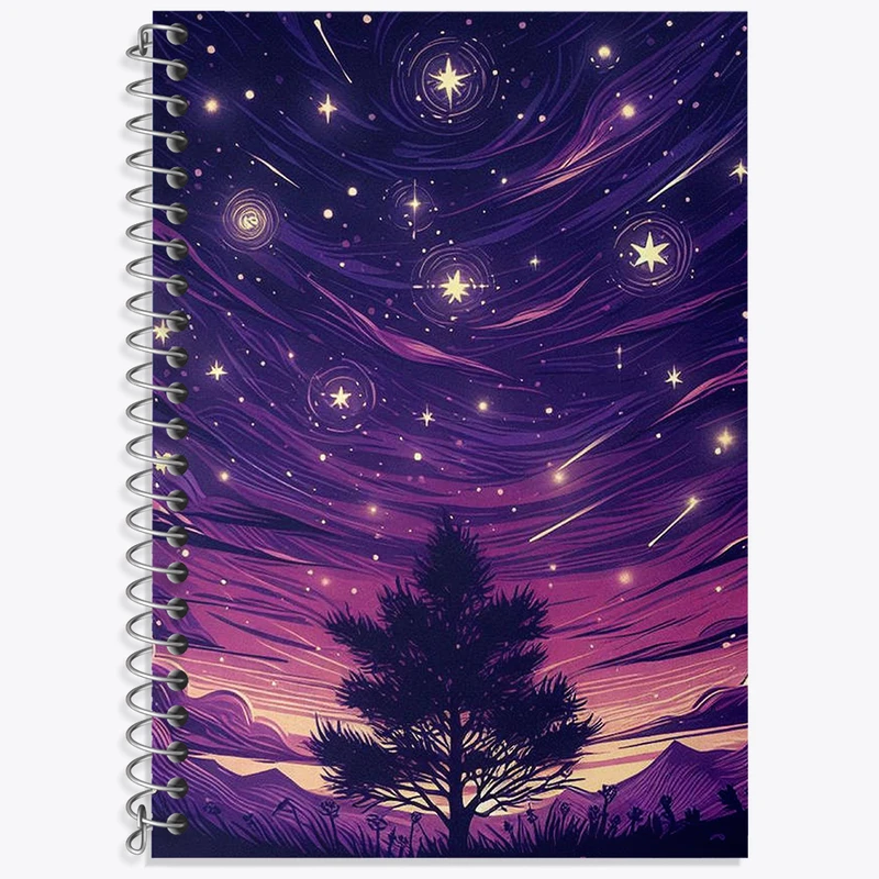 دفتر نت موسیقی 50 برگ خندالو طرح تک درخت و شب کد N1985