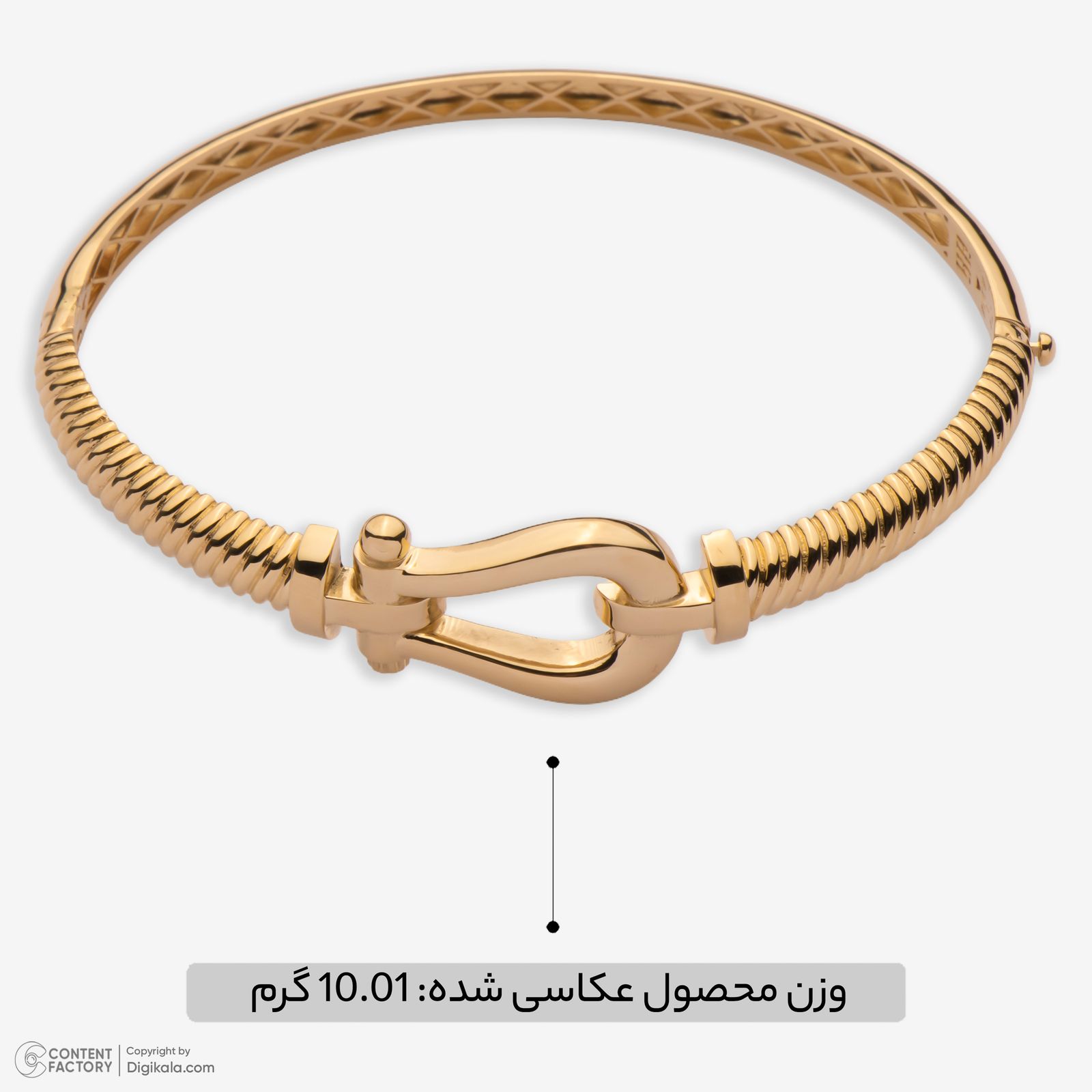 دستبند النگویی طلا 18 عیار زنانه گلدم مدل B447005 -  - 4