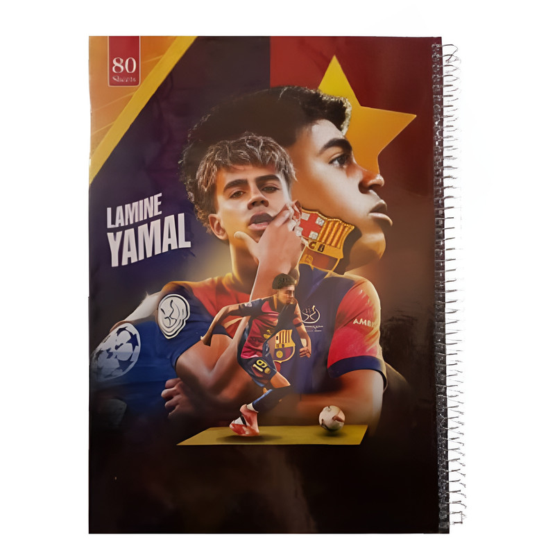 دفتر مشق 80 برگ مدل فوتبالی طرح یامال کد 118195