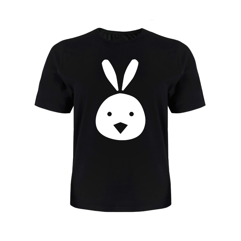 تی شرت آستین کوتاه دخترانه مدل خرگوش کد P021 رنگ مشکی