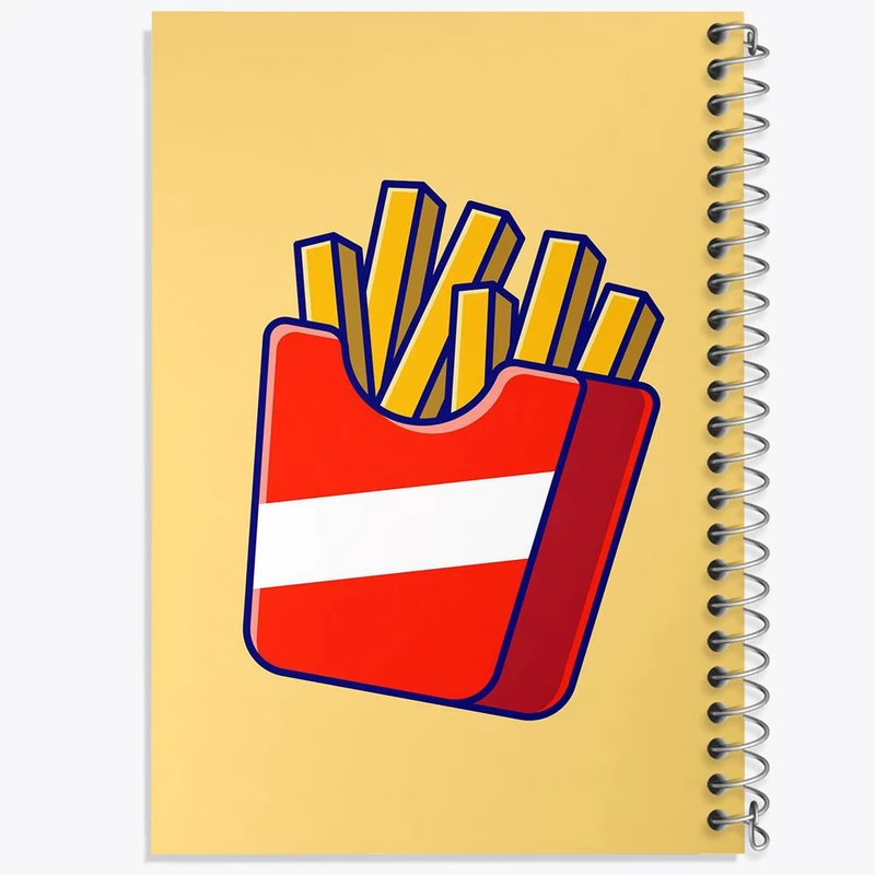 دفتر ژورنال نویسی 50 برگ خندالو مدل نقطه ای طرح فست فود سیب زمینی کد 29464