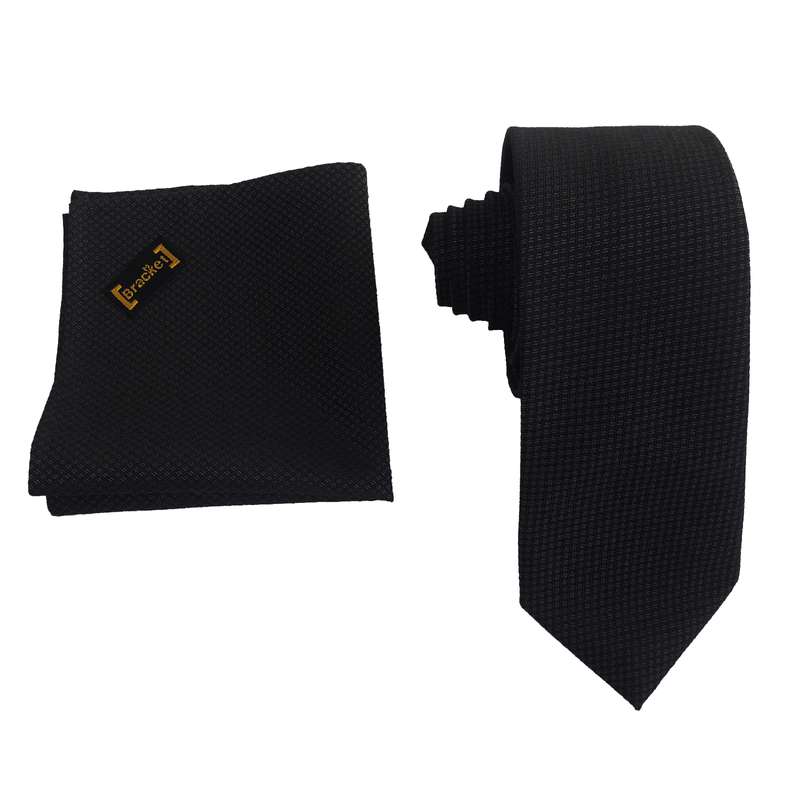 ست کراوات و دستمال جیب مردانه براکت مدل SA222