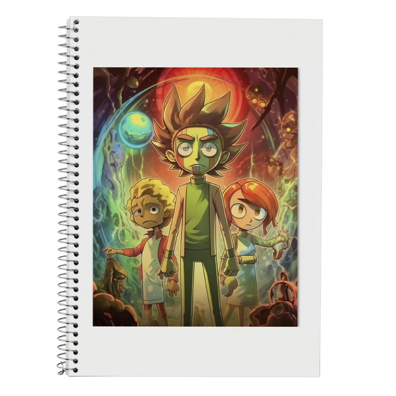 دفتر زبان 50 برگ مدوپد مدل سه خط طرح ریک اند مورتی rick&morty کد DF10800