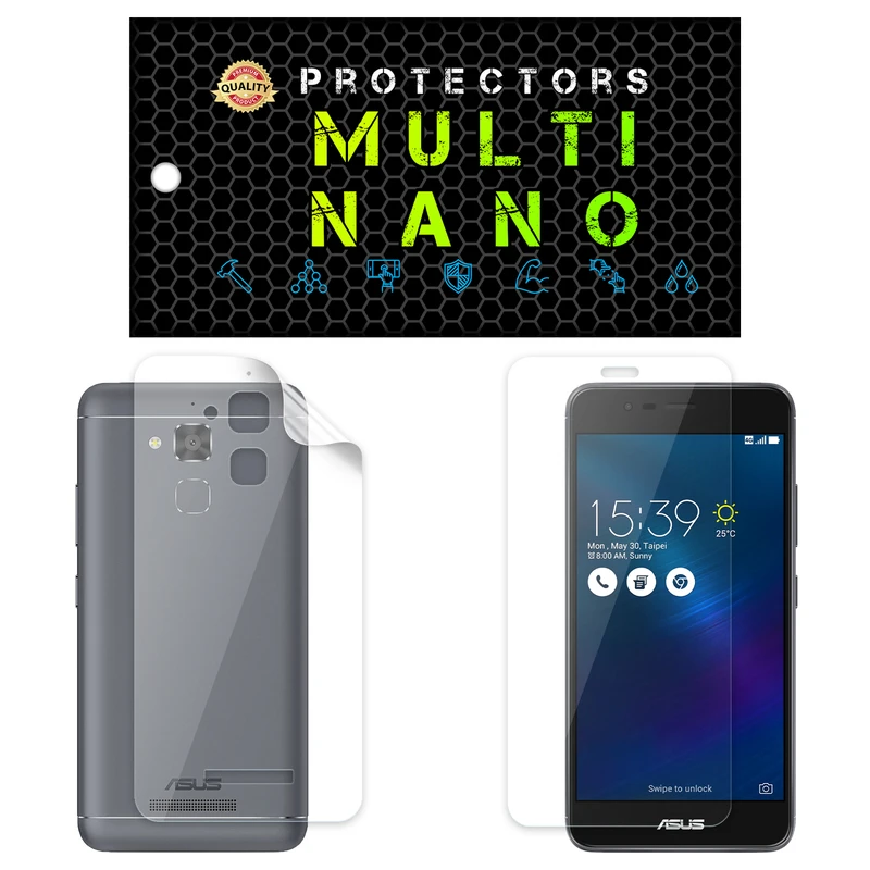 محافظ صفحه نمایش مولتی نانو مدل X-SFT مناسب برای گوشی موبایل ایسوس Zenfone 3 Max / 5.2 IN / ZC520TL به همراه محافظ پشت