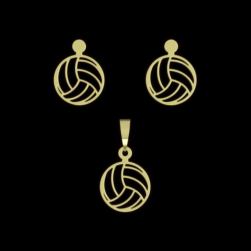 نیم ست طلا 18 عیار زنانه مدوپد مدل توپ بسکتبال کد NA11222