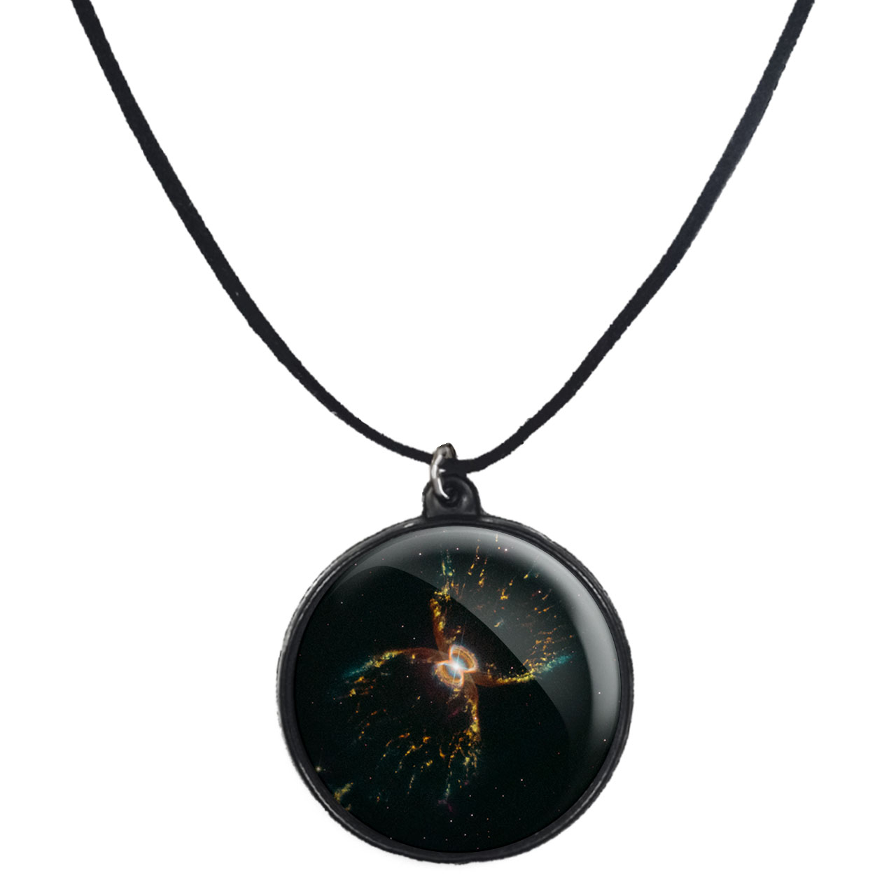 گردنبند پرمانه طرح سیاه چاله ها کد pmb.25897 مدل دو طرفه