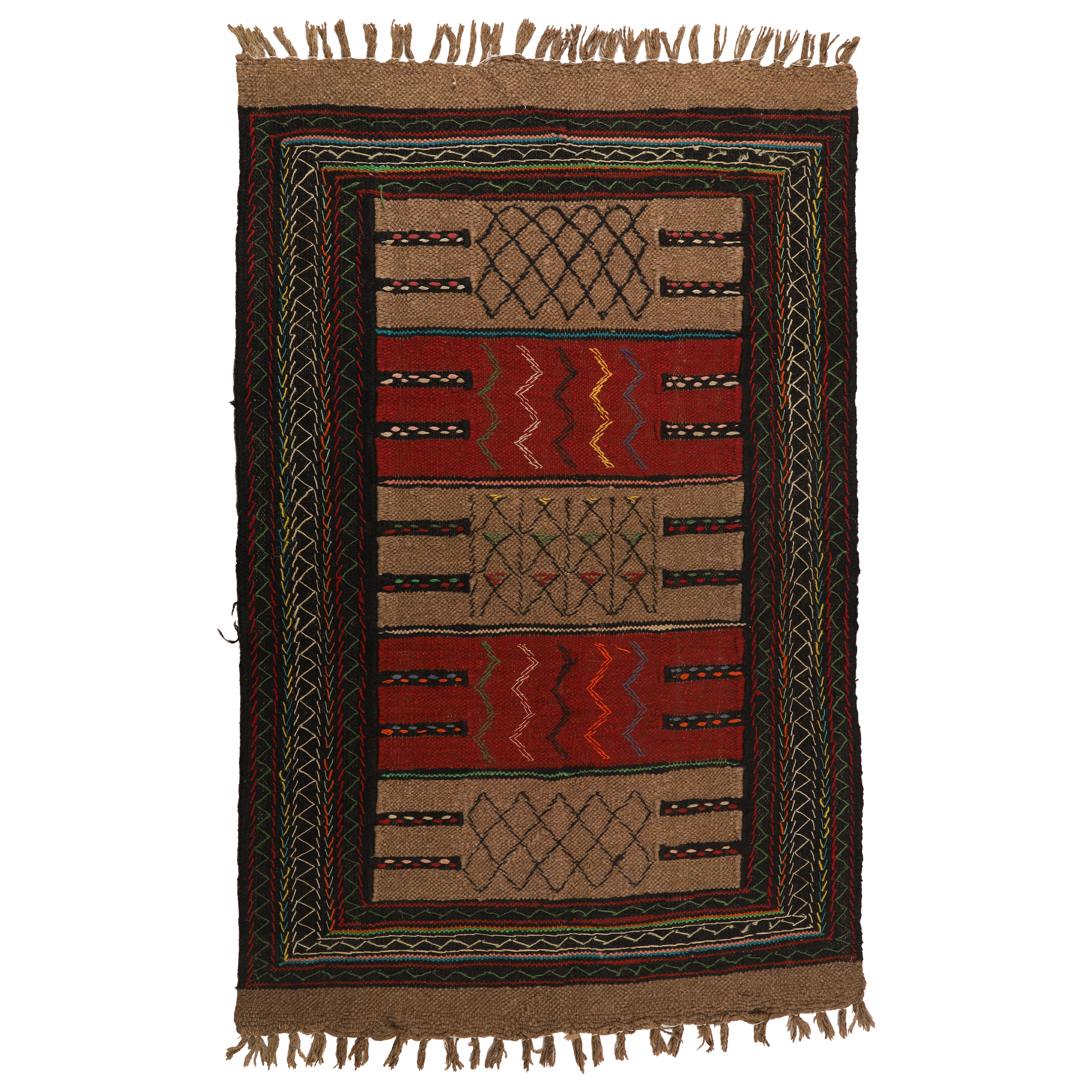 گلیم دستبافت دومتری طرح سفره کردی کد 140526