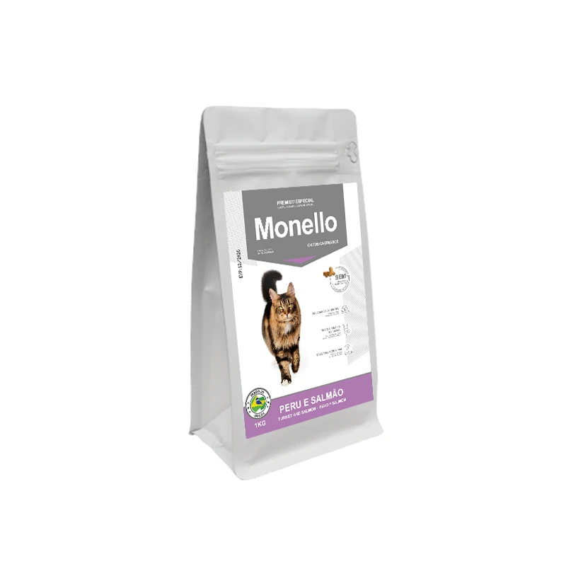 غذای خشک گربه بالغ عقیم شده مونلو مدل Monello Sterilised طعم ماهی سالمون و بوقلمون وزن 1 کیلوگرم