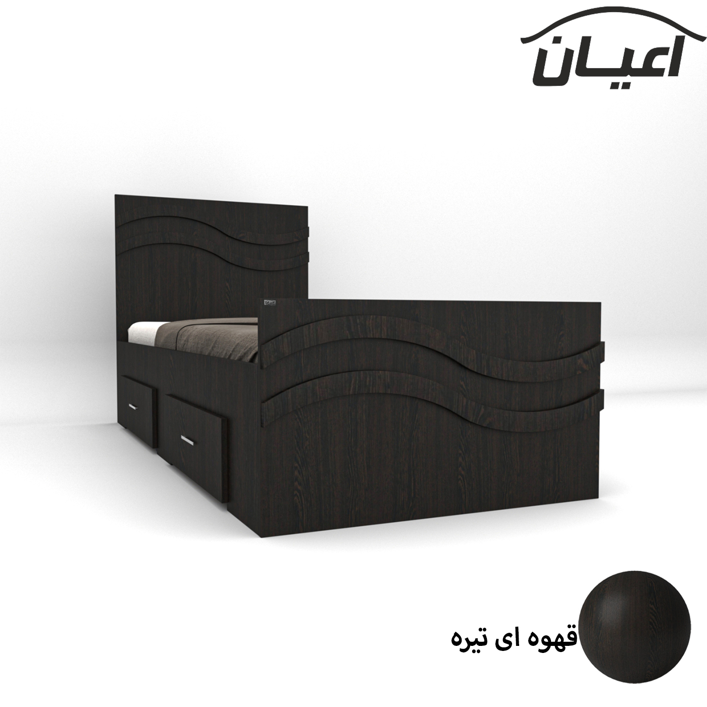 تخت خواب یکنفره اعیان مدل FH580 سایز 90x200 سانتی متر