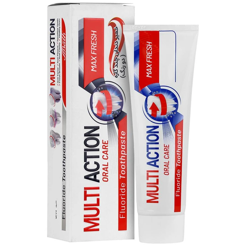 خمیر دندان بس مدل multi action وزن 100 گرم مجموعه 2 عددی