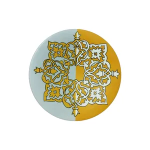 بشقاب دیوارکوب سفالی طرح اسلیمی کد D463