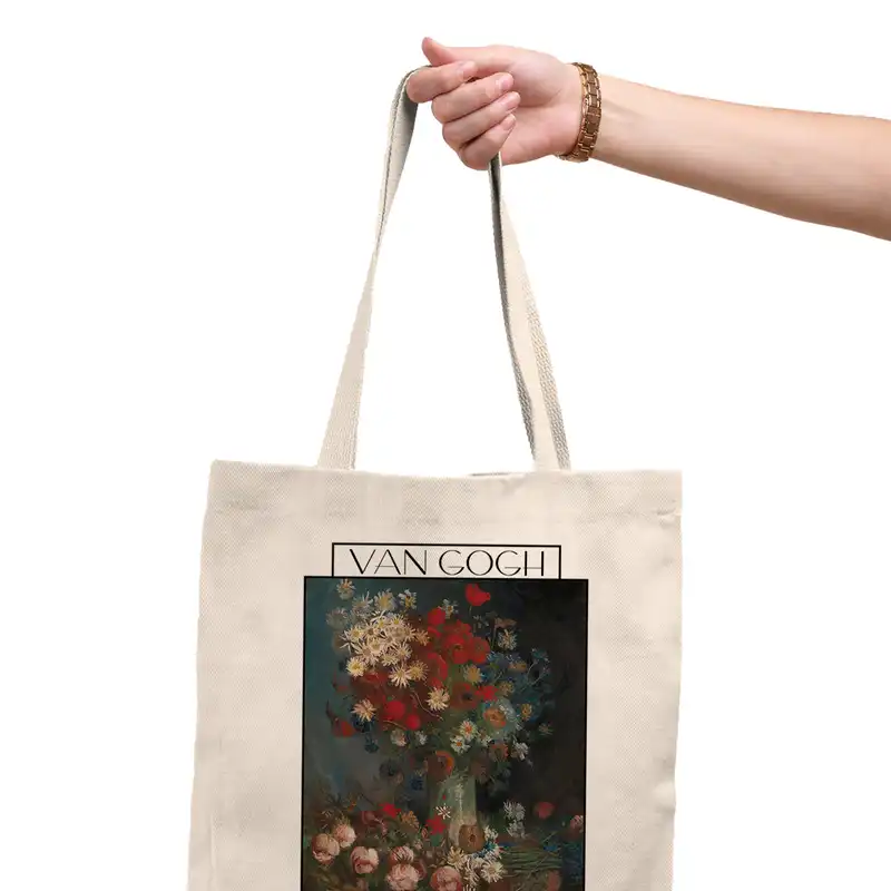 ساک خرید ترمه طراحان ایده مدل طبیعت بی جان از ونگوگ کد 0049 - L