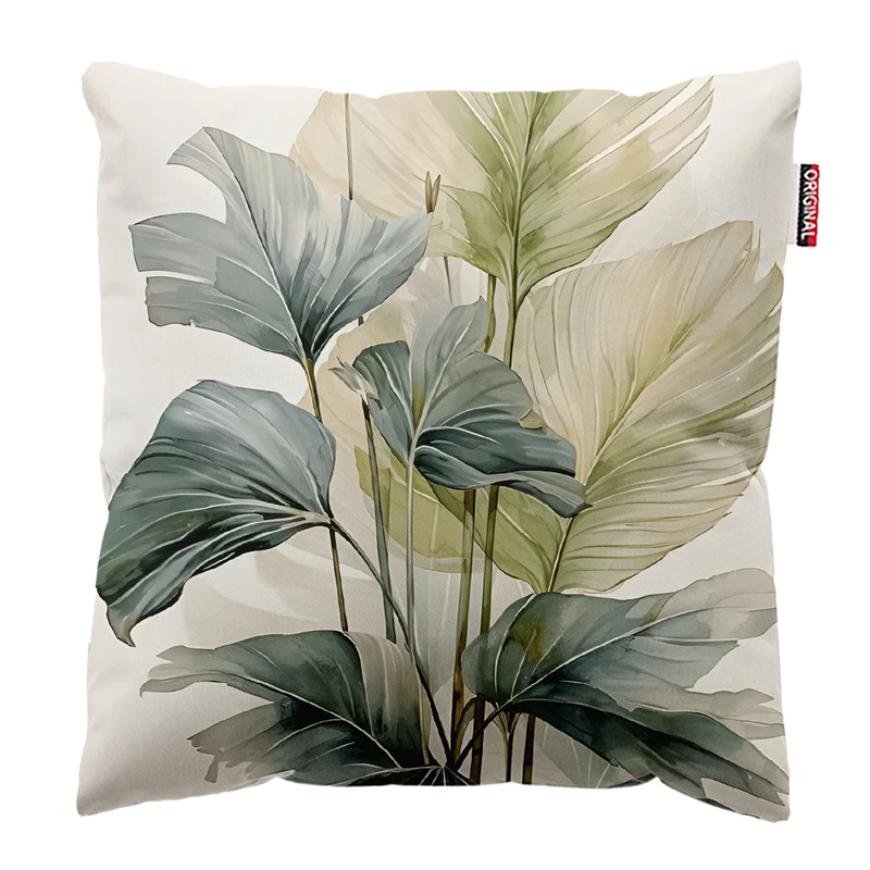 کوسن پاد آفرین مدل مینیمال طرح گل و برگ کد PK303466 سایز 30*30 سانتی متر