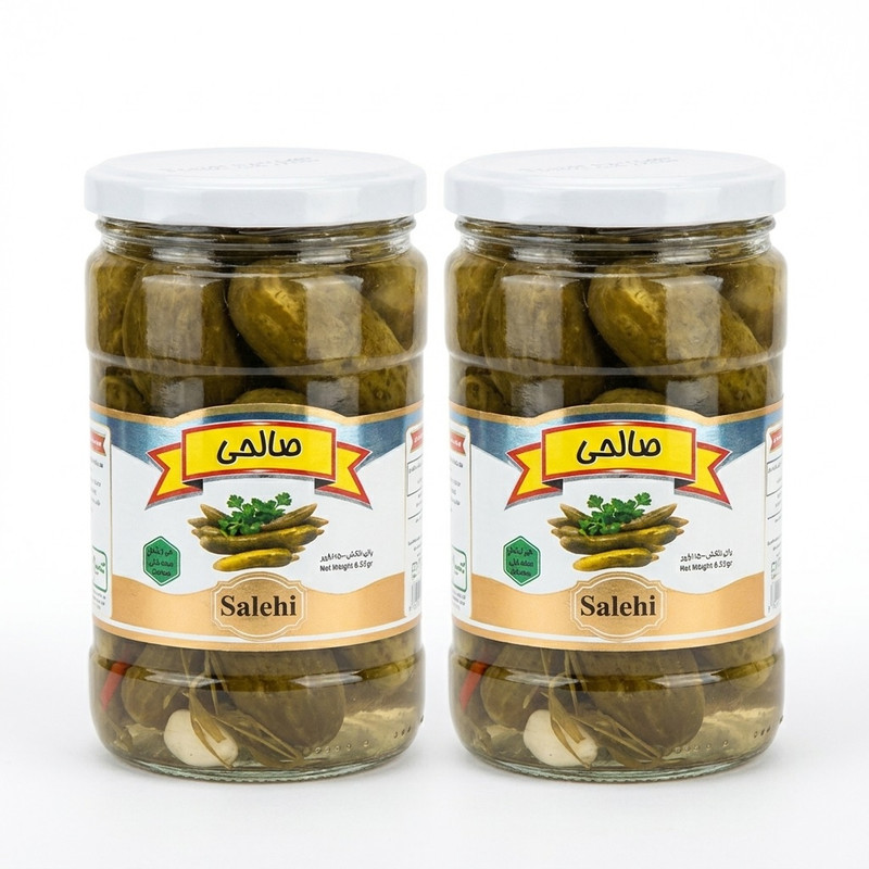 خیارشور سرکه‌ای صالحی - 650 گرم مجموعه 2 عددی
