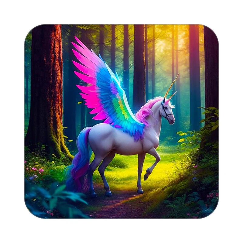 زیر لیوانی کاکتی طرح اسب تک شاخ و یونیکورن مدل mp29341