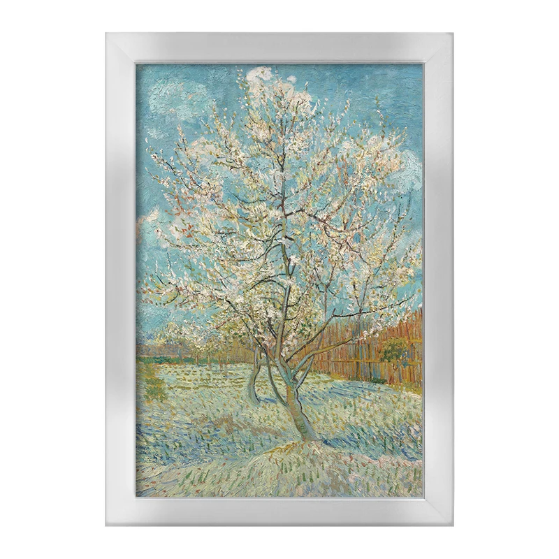 تابلو خندالو طرح درخت هلو صورتی ونسان ونگوگ (Van Gogh) کد 36806