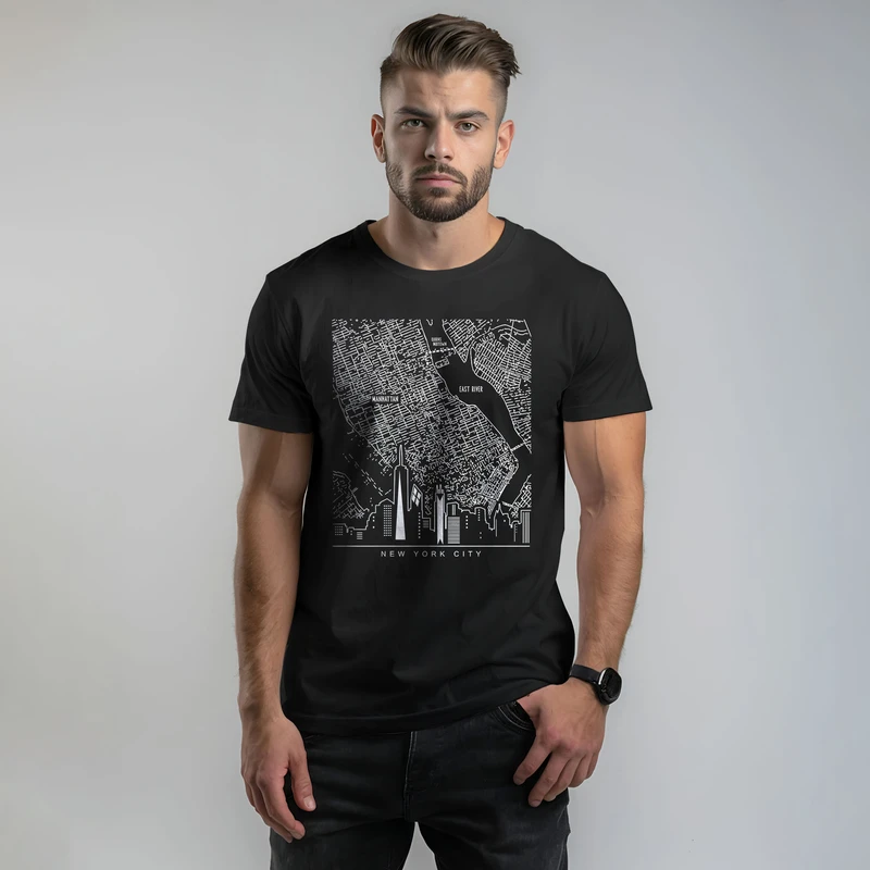 تی شرت آستین کوتاه مردانه مدل 14030123C رنگ مشکی