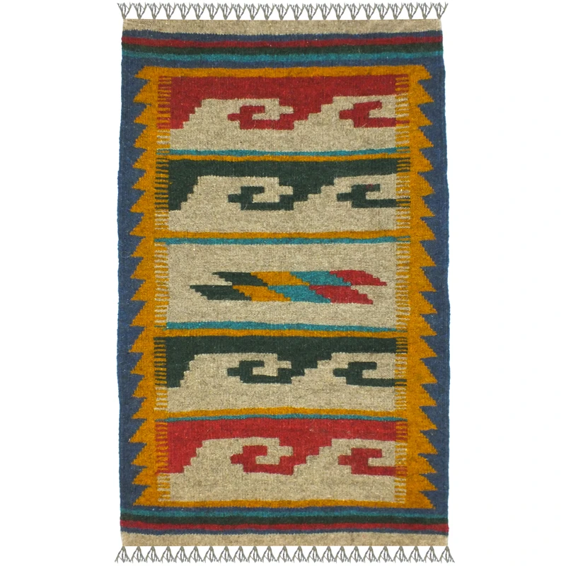 گلیم دستبافت یک متر مدل پادری شیراز کد 1683 زمینه الوان