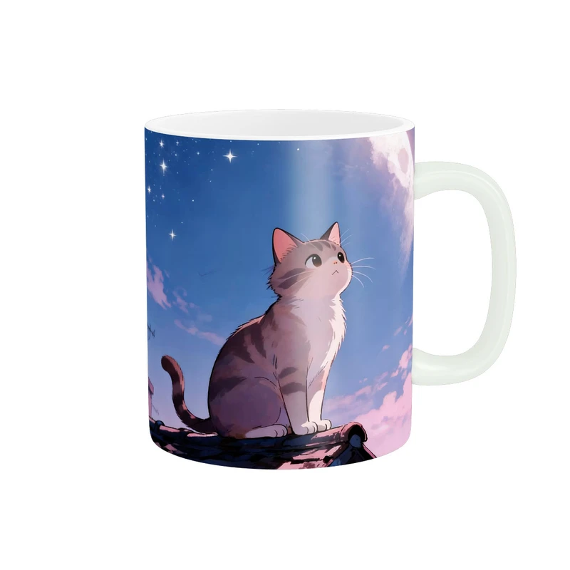 ماگ پاد آفرین مدل گربه روی شیروانی کد 1902