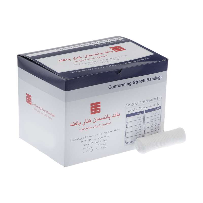 باند پانسمان صانع طب مدل کنار بافته کد 04 بسته 40 عددی