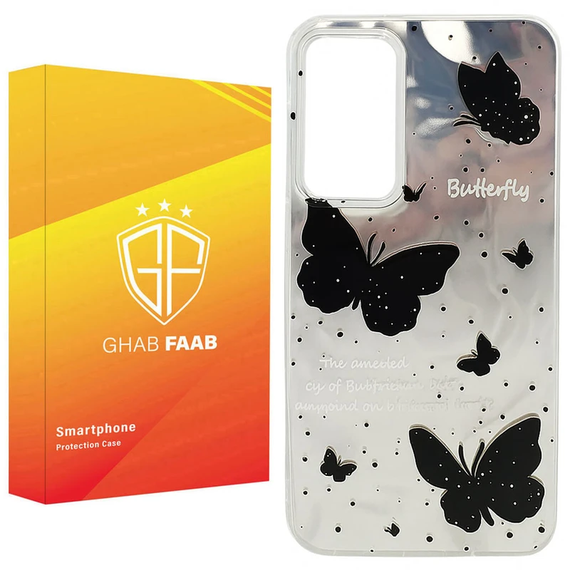 کاور قاب فاب مدل دخترانه طرح Black Butterfly مناسب برای گوشی موبایل سامسونگ Galaxy A52 / Galaxy A52s / Galaxy A52 5G 