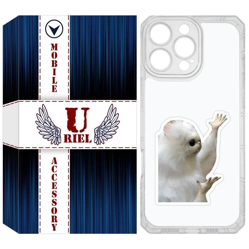کاور یوریل مدل Clear کد 89 طرح میمون سفید مناسب برای گوشی موبایل اپل iPhone 16 Pro Max