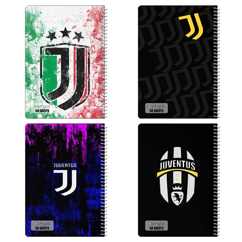 دفتر نقاشي 50 برگ کارنيکا طرح یوونتوس Juventus کد 78467 مجموعه 4 عددی