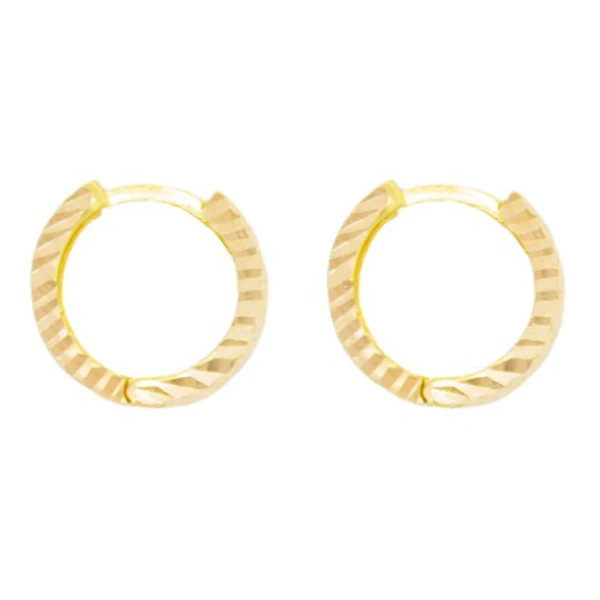 گوشواره طلا 18 عیار زنانه با طرح تراشدار مدل 509