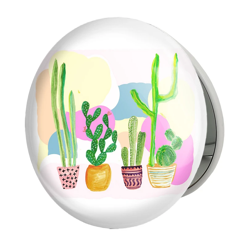 آینه جیبی خندالو طرح کاکتوس مدل تاشو کد 25486 