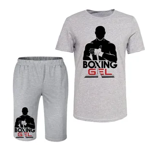 ست تی شرت و شلوارک مردانه مدل BOX  کد 57 رنگ طوسی