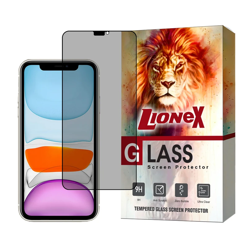 محافظ صفحه نمایش حریم شخصی لایونکس مدل PRIVFULLL مناسب برای گوشی موبایل اپل iPhone 11 / iPhone XR