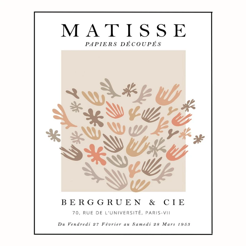 پوستر مدل هانری ماتیس- شاخه های مرجان و برگه  