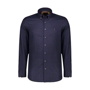 پیراهن آستین بلند مردانه ال سی من مدل 02141284-navy blue 162