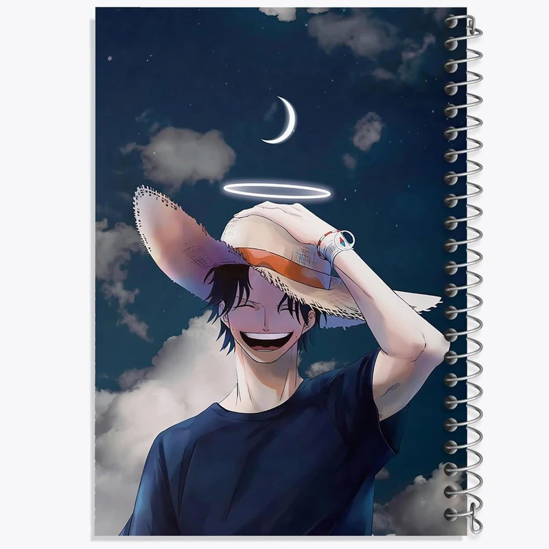 دفتر ژورنال نویسی 50 برگ خندالو مدل نقطه ای طرح لوفی انیمه وان پیس One Piece کد 17221