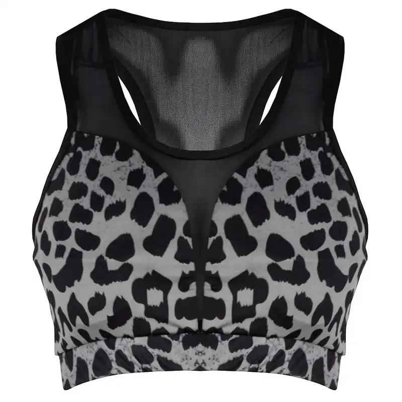 نیم تنه ورزشی زنانه مدل 268001015 اسپندکس رنگ خاکستری