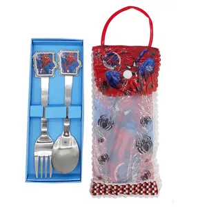 ست قاشق و چنگال کودک یونیک  مدل اسپایرمن کد mk555 به همراه کاور