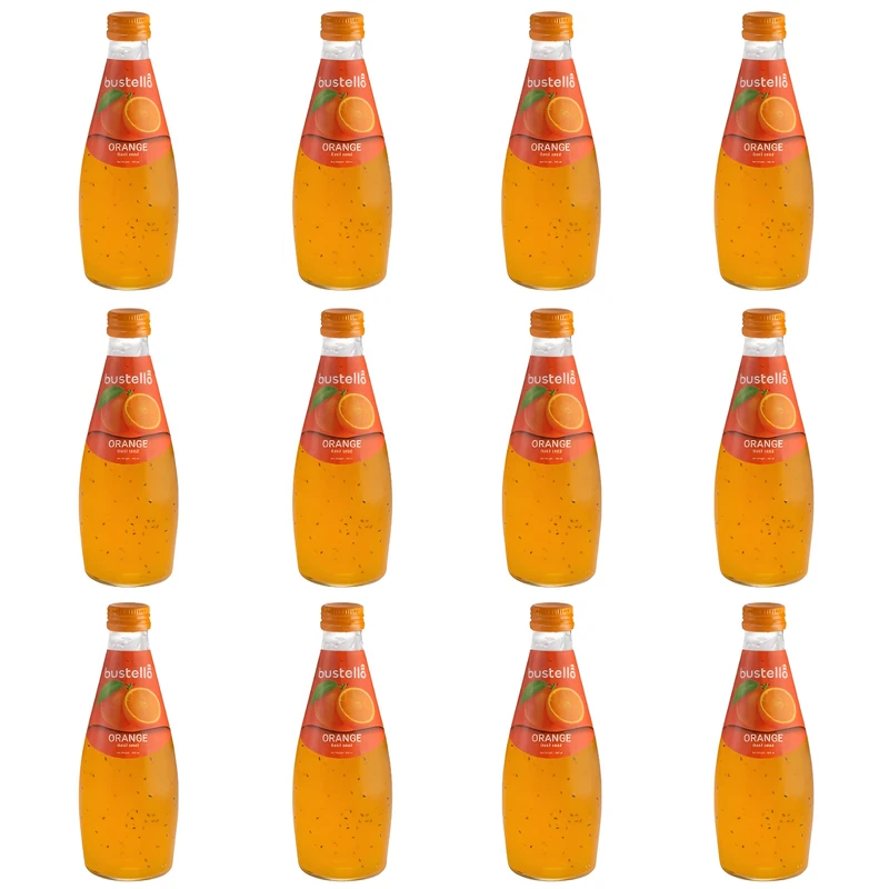 نوشیدنی تخم شربتی با طعم پرتقال باستلو - 300 میلی لیتر بسته 12 عددی