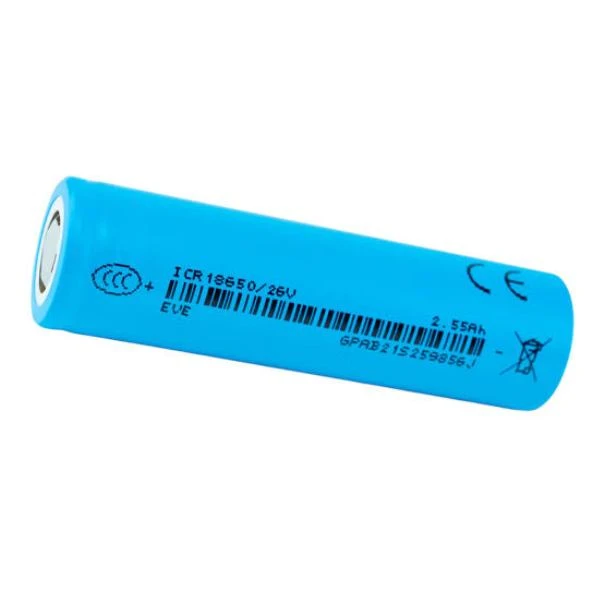 باتری لیتیومی قابل شارژ ایو مدل eve inr18650-26v ظرفیت 2550 میلی آمپرساعت
