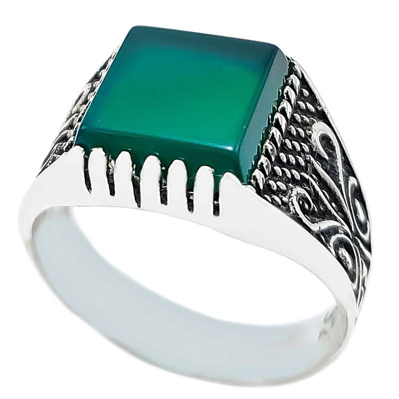 انگشتر نقره مردانه مدل عقیق کد VA4663