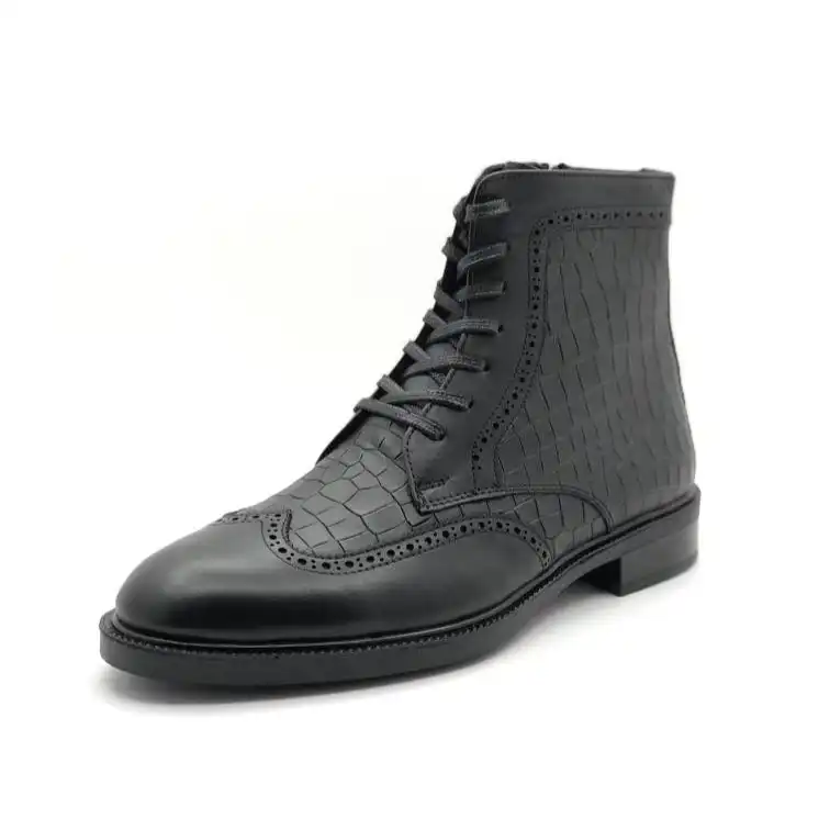 نیم بوت مردانه شمرون چرم داریوش مدل cro-DRSA