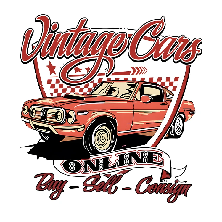 استیکر پارچه و لباس پاد آفرین مدل ماشین کلاسیک کد S5249