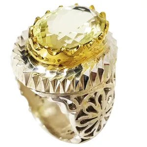 انگشتر نقره مردانه مدل نگین کوارتز 100122